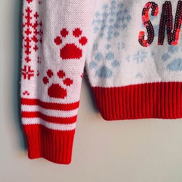 Cat Sweater Ugly Christmas Sweater Size Junior Large 11-13 Up to Snow Good - Picture 3 of 9